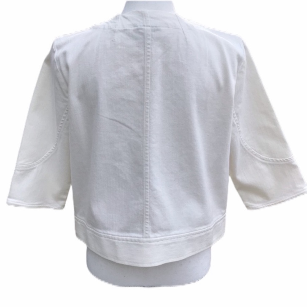 Apostrophe Denim Stretch White Jean Jacket Size 12 - Picture 2 of 9